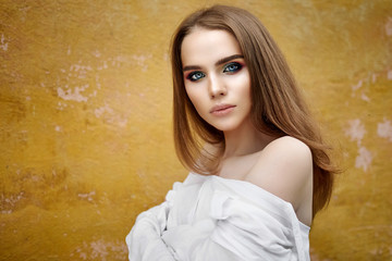 Fototapeta premium Beautiful girl face with perfect skin
