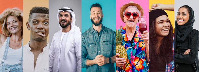 Collage with people from the world