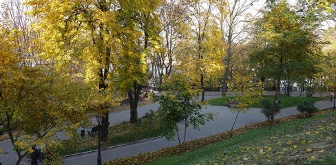 Autumn in the Vladimirskaya Gorka park in Kiev