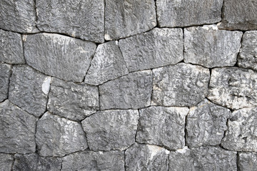 the construction wall that made from rock-solid
