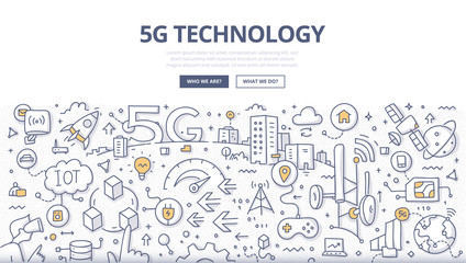 5G Technology Doodle Concept
