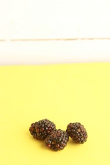 delicious blackberries on colorful background
