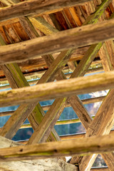 Fototapeta na wymiar historical wooden construction of a barn,austria