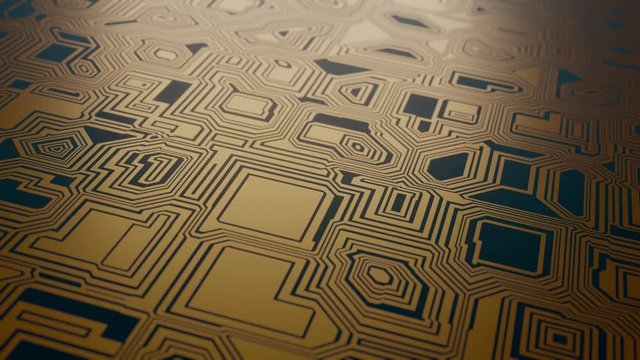 Digital circuit board futuristic communication concept for technology electronics background animation 3D rendering