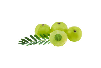 Indian gooseberry isolated on white background