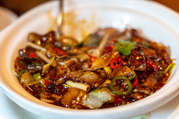 Hot and sour soup, typical Asian food