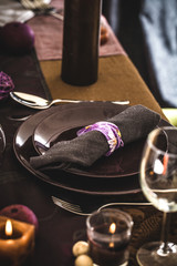 Table setting for dinner