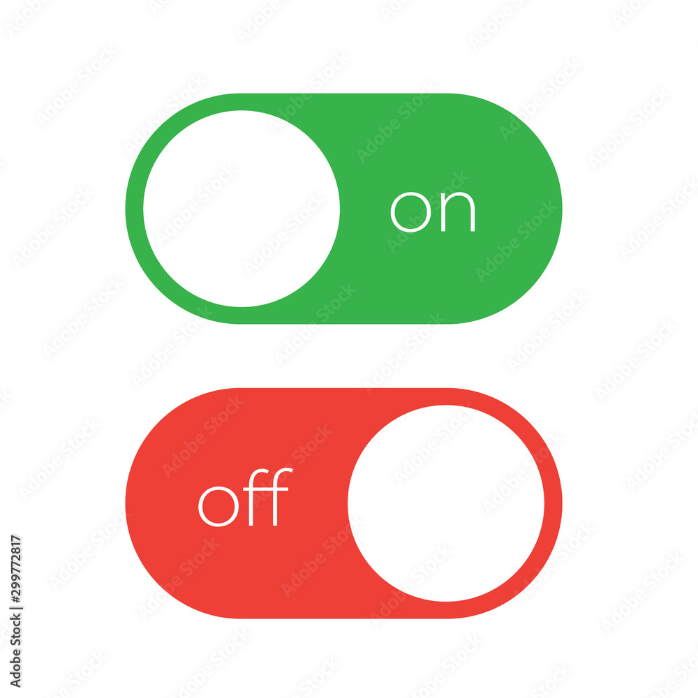Poster on and off tumbler. user interface element slider switch