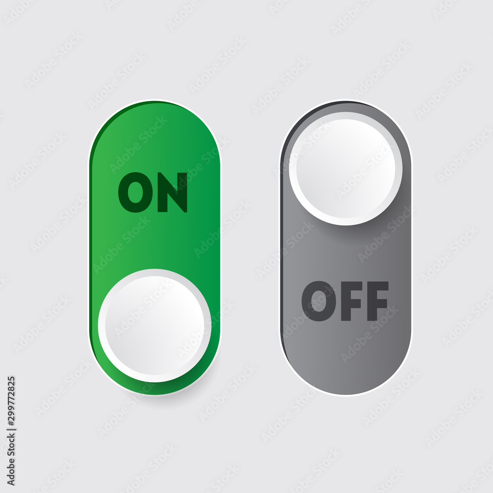 Poster on and off tumbler. user interface element slider switch