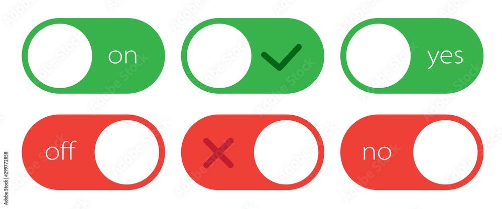 Poster on and off tumbler. user interface element slider switch