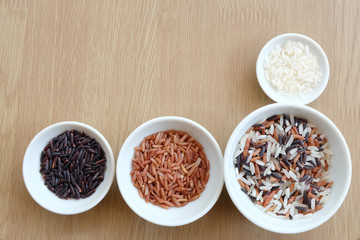variety of rice with healthy concept