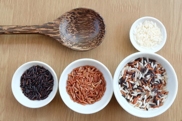 variety of rice with healthy concept