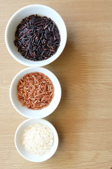 variety of rice with healthy concept