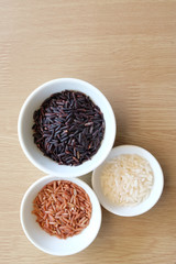 variety of rice with healthy concept