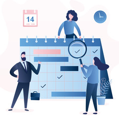 Time management, planning events and organization. Business people and time optimization,planning schedule.