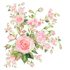 Watercolor illustration of a rose