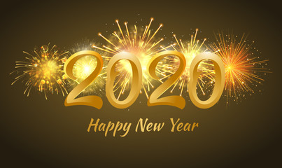 2020 Happy New Year text design