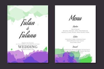abstract watercolor modern simple minimalist wedding invitation card poster printable banner ornament background template mockup vector illustration