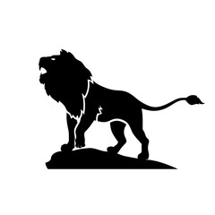 creative lion roar silhouette illustration vector on white background