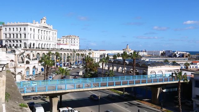 Beautiful sunny day in Algiers, Algeria. Perfect Blue sky 