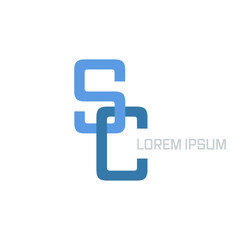 SC logo letters with blue gradation