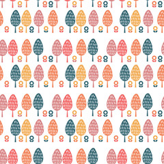 Scandinavian plants seamless pattern