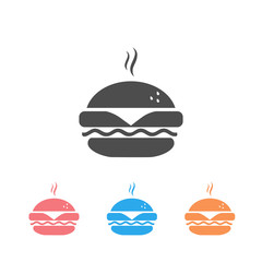 Fast food icon, burger icon set. Vector simple black isolated illustration