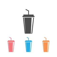 Soft drink flat icon set. vector illustration