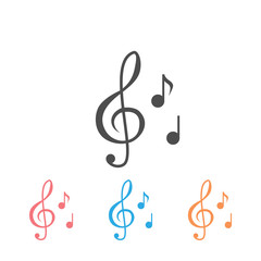 Music note illustration icon set. Sound and melody symbols
