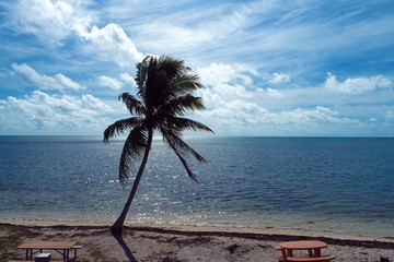 Aerial view of famous bridge in the way to Key West, Florida Keys, United States. Great landscape....