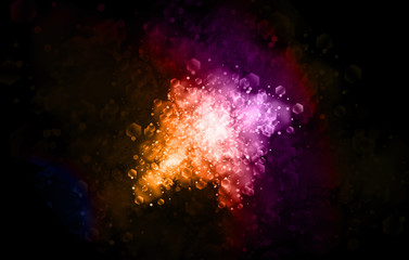 Abstract background for design. Colors, smokes and lines on a black background.