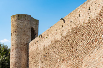 Tower of Swabian Castle (Castello Svevo) in  Porto Recanati, Italy