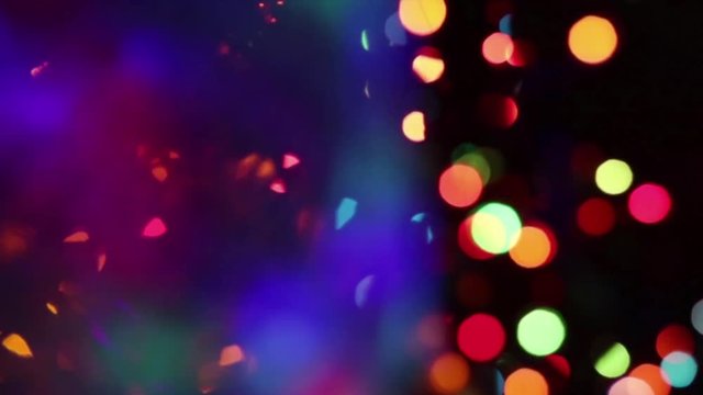 abstract blinking christmas light bokeh effect out of focus background