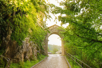 Fototapeta na wymiar Georgia, Mozameta monastery green park, Kutaisi, Imeretia region