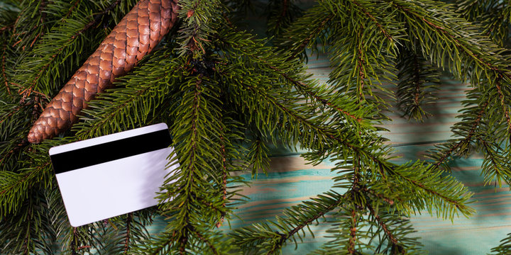 Christmas background with spruce branches