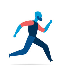 Fototapeta na wymiar man running isolated on white background vector illustration 