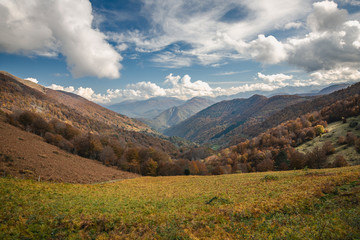 Fototapeta premium Autumn landsacpe in the Pyrenees mountains