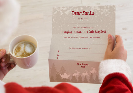 Santa Claus Letter and Envelope Layout