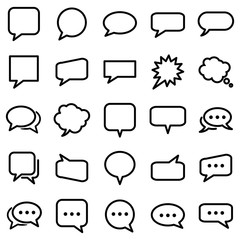Set of Chat Speech Bubble icon. symbol of comment or message with trendy flat line style icon for web site design, logo, app, UI isolated on white background. vector illustration eps 10