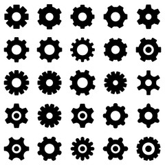 Set of gear icon. symbol of setting or configuration with trendy flat line style icon for web, logo, app, UI design. isolated on white background. vector illustration eps 10