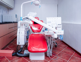 dental unit chair in the clinic