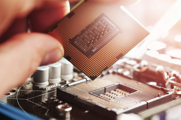 Replacing the computer s central processor. Maintenance, updating the hardware of the motherboard.
