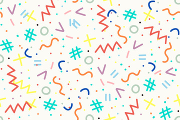 seamless pattern with geometric color doodles