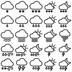 Set of Weather icon with trendy flat line style icon for web, logo, app, UI design. isolated on white background. vector illustration eps 10