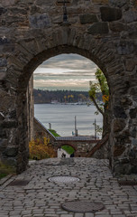 Akershus Festning in Oslo Norway. Entrance gate.