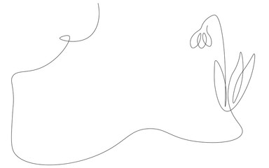 Forest background, spring landscape with tree and flowers, vector illustration