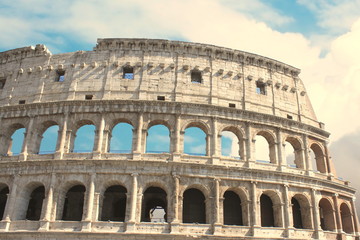 Fototapeta na wymiar Colosseum in Rome - Flavian Amphitheatre closeup, Italy, Europe.