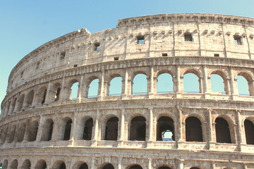 Naklejka premium Colosseum in Rome - Flavian Amphitheatre closeup, Italy, Europe.