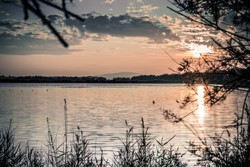 Fototapeta premium Sunset on the pond
