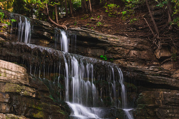 Fototapeta premium Long Exposure Shot of Princess Louise Falls in Ottawa, Ontario Canada in Summer